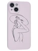 Силиконовый чехол Soft edge для iPhone 14 силуэт дамы