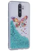 Силиконовый чехол Brilliant sand для Xiaomi Redmi Note 8 Pro Яркая бабочка (бирюзовое конфетти)
