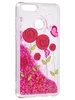 Силиконовый чехол Brilliant sand для Huawei Honor 7X Бабочки на цветах розовый песок