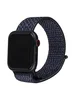 Ремешок Nylon для Apple Watch 38, 40, 41 на липучке черно-сиреневый