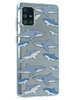 Силиконовый чехол Clear для Samsung Galaxy A71 акулы