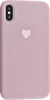 Силиконовый чехол Warm heart для iPhone X, XS, 10 карамельный розовый