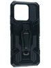 Противоударный чехол Warrier case для Xiaomi Poco C40 черный с зажимом