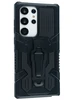 Противоударный чехол Warrier case для Samsung Galaxy S23 Ultra черный с зажимом