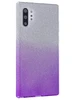 Силиконовый чехол Glitter Colors для Samsung Galaxy Note 10+ серебро-сиреневый