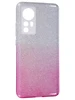Силиконовый чехол Glitter Colors для Xiaomi 12 / 12x / 12s градиент серебро-розовый