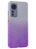 Силиконовый чехол Glitter Colors для Xiaomi 12 / 12x / 12s градиент серебро-сиреневый