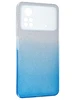 Силиконовый чехол Glitter Colors для Xiaomi Poco X4 Pro 5G градиент серебро-голубой
