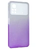 Силиконовый чехол Glitter Colors для Xiaomi Poco X4 Pro 5G градиент серебро-сиреневый