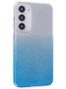Силиконовый чехол Glitter Colors для Samsung Galaxy S23 Plus градиент серебро-голубой