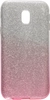 Силиконовый чехол Glitter Colors для Samsung Galaxy J3 2017 J330 градиент серебро-розовый