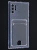 Силиконовый чехол Cardhold для Samsung Galaxy Note 10+ прозрачный (с вырезом для карт)