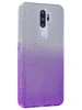 Силиконовый чехол Glitter Colors для Oppo A5 (2020) / A9 (2020) градиент серебро-сиреневый