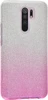 Силиконовый чехол Glitter Colors для Xiaomi Redmi 9 (Prime) градиент серебро-розовый