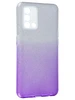 Силиконовый чехол Glitter Colors для Oppo A74 градиент серебро-сиреневый