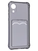 Силиконовый чехол Card Case для Samsung Galaxy A03 Core прозрачный черный
