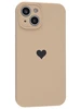 Силиконовый чехол Silicone Hearts для iPhone 14 горчичный