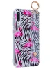 Силиконовый чехол Flower для Samsung Galaxy A50 / A30s Розовый фламинго (с ручкой) прозрачный