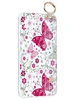 Силиконовый чехол Flower для Samsung Galaxy A10 Розовые бабочки (с ручкой) прозрачный