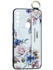 Силиконовый чехол Flower для Huawei P smart Z Цветущая роза (с ручкой) белый