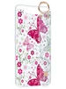 Силиконовый чехол Flower для Samsung Galaxy A80 Розовые бабочки (с ручкой) прозрачный