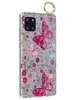 Силиконовый чехол Flower для Samsung Galaxy Note 10 Lite Розовые бабочки (с ручкой) прозрачный