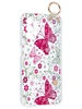Силиконовый чехол Flower для Samsung Galaxy A13 4G Розовые бабочки (с ручкой) прозрачный