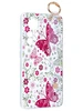 Силиконовый чехол Flower для Xiaomi 12T Pro Розовые бабочки (с ручкой) прозрачный