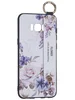 Силиконовый чехол Flower для Samsung Galaxy S8+ G955 Цветущая роза (с ручкой) белый
