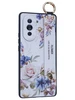 Силиконовый чехол Flower для Huawei Nova 10 Цветущая роза (с ручкой) белый