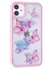 Силиконовый чехол Butterfly для iPhone 11 розовый