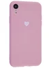 Силиконовый чехол Warm heart для iPhone XR карамельный розовый