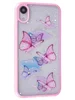 Силиконовый чехол Butterfly для iPhone XR розовый