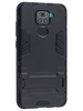 Пластиковый чехол Stand case для Xiaomi Redmi Note 9 черный с подставкой