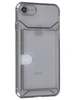 Силиконовый чехол Angular card для iPhone 7, 8, SE 2020, SE 2022 прозрачный черный (вырез под карту)