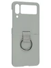 Пластиковый чехол Silicone Flip для Samsung Galaxy Z Flip 4 5G оливковый с кольцом