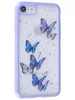 Силиконовый чехол Butterfly для iPhone 7, 8, SE 2020, SE 2022 сиреневый