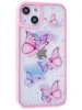 Силиконовый чехол Butterfly для iPhone 13 розовый