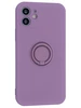 Силиконовый чехол Stocker edge для iPhone 12 розовато-лиловый с кольцом