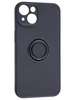 Силиконовый чехол Stocker edge для iPhone 14 черный с кольцом
