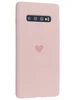 Силиконовый чехол Silicone Hearts для Samsung Galaxy S10+ G975 песочно-розовый