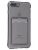 Силиконовый чехол Card Case для iPhone 7 Plus, 8 Plus прозрачный черный