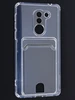 Силиконовый чехол Cardhold для Huawei Honor 6X прозрачный (с вырезом для карт)