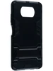 Пластиковый чехол Stand case для Xiaomi Poco X3 (Pro) черный с подставкой