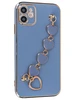 Силиконовый чехол Kitniss на iPhone 11 лиловый с браслетом