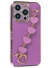 Силиконовый чехол Kitniss на iPhone 14 Pro розовый с браслетом