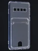 Силиконовый чехол Cardhold для Samsung Galaxy S10 G973 прозрачный (с вырезом для карт)