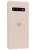 Силиконовый чехол Silicone Hearts для Samsung Galaxy S10 G973 песочно-розовый