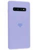 Силиконовый чехол Silicone Hearts для Samsung Galaxy S10 G973 сиреневый