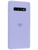 Силиконовый чехол Silicone Hearts для Samsung Galaxy S10+ G975 сиреневый